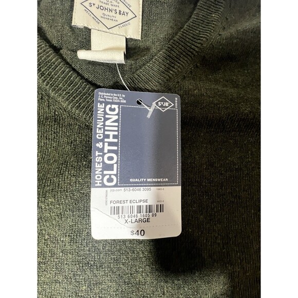 NWT St. John's Bay Forest Eclipse Long Sleeve V Neck Sweater Men's Size XL - Picture 2 of 10
